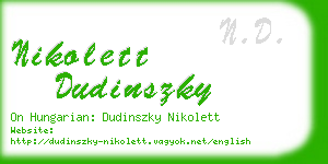 nikolett dudinszky business card